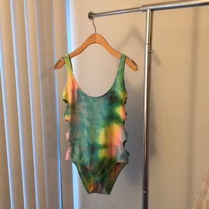 Tie dye LolliSwim Heart Cut Out One Piece